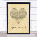 Ambrosia Biggest Part Of Me Vintage Heart Song Lyric Wall Art Print