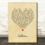 Enter Shikari Adieu Vintage Heart Song Lyric Wall Art Print