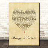 Eternal Always & Forever Vintage Heart Song Lyric Wall Art Print