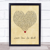 Ezra Furman Love You So Bad Vintage Heart Song Lyric Wall Art Print