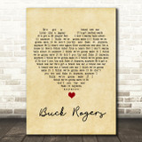 Feeder Buck Rogers Vintage Heart Song Lyric Wall Art Print
