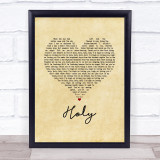 Florida Georgia Line Holy Vintage Heart Song Lyric Wall Art Print