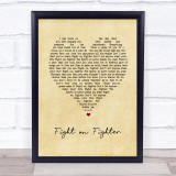 For King and Country Fight on Fighter Vintage Heart Song Lyric Wall Art Print