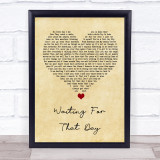 George Michael Waiting For That Day Vintage Heart Song Lyric Wall Art Print