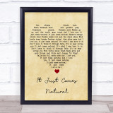 George Strait It Just Comes Natural Vintage Heart Song Lyric Wall Art Print