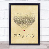 Glen Hansard, Marketa Irglova Falling Slowly Vintage Heart Song Lyric Wall Art Print