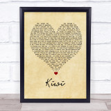 Harry Styles Kiwi Vintage Heart Song Lyric Wall Art Print