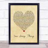 Hot Chocolate You Sexy Thing Vintage Heart Song Lyric Wall Art Print