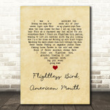 Iron & Wine Flightless Bird, American Mouth Vintage Heart Song Lyric Wall Art Print