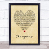 James Blunt Champions Vintage Heart Song Lyric Wall Art Print