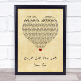 Jamie Lawson Don't Let Me Let You Go Vintage Heart Song Lyric Wall Art Print