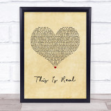 Jax Jones & Ella Henderson This Is Real Vintage Heart Song Lyric Wall Art Print