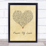 Jennifer Rush Power Of Love Vintage Heart Song Lyric Wall Art Print