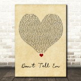 Jeremih Don't Tell Em Vintage Heart Song Lyric Wall Art Print