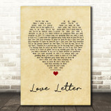 Jessie J Love Letter Vintage Heart Song Lyric Wall Art Print