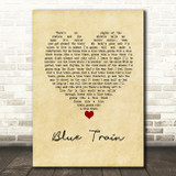 Johnny Cash Blue Train Vintage Heart Song Lyric Wall Art Print