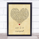 Arctic Monkeys Love Is A Laserquest Vintage Heart Song Lyric Wall Art Print