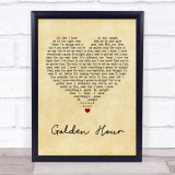 Kacey Musgraves Golden Hour Vintage Heart Song Lyric Wall Art Print
