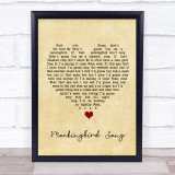 Katie Melua Mockingbird Song Vintage Heart Song Lyric Wall Art Print
