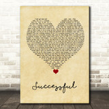 Ariana Grande Successful Vintage Heart Song Lyric Wall Art Print