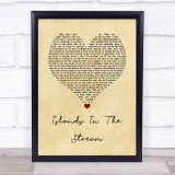 Kenny Rogers & Dolly Parton Islands In The Stream Vintage Heart Song Lyric Wall Art Print