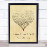 Lady & The Tramp 2 I Didn't Know I Could Feel This Way Vintage Heart Song Lyric Wall Art Print