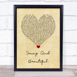 Lana Del Rey Young And Beautiful Vintage Heart Song Lyric Wall Art Print