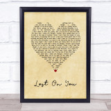 Lewis Capaldi Lost On You Vintage Heart Song Lyric Wall Art Print
