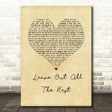 Linkin Park Leave Out All The Rest Vintage Heart Song Lyric Wall Art Print