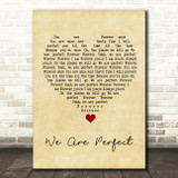 Liz Reynolds We Are Perfect Vintage Heart Song Lyric Wall Art Print