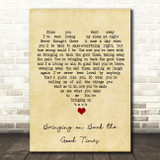 Love Affair Bringing on Back the Good Times Vintage Heart Song Lyric Wall Art Print
