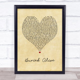 Avenged Sevenfold Buried Alive Vintage Heart Song Lyric Wall Art Print
