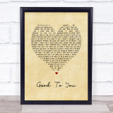 Marianas Trench Good To You Vintage Heart Song Lyric Wall Art Print