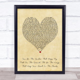 Mayday Parade You Be The Anchor That Keeps My Feet On The Ground, Vintage Heart Song Lyric Wall Art Print