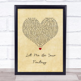 Baby D Let Me Be Your Fantasy Vintage Heart Song Lyric Wall Art Print
