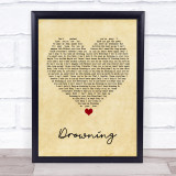 Backstreet Boys Drowning Vintage Heart Song Lyric Wall Art Print