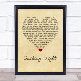 Muse Guiding Light Vintage Heart Song Lyric Wall Art Print