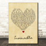 Muse Invincible Vintage Heart Song Lyric Wall Art Print