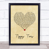 Nancy Sinatra & Lee Hazlewood Tippy Toes Vintage Heart Song Lyric Wall Art Print