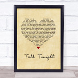 Oasis Talk Tonight Vintage Heart Song Lyric Wall Art Print