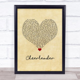 OMI Cheerleader Vintage Heart Song Lyric Wall Art Print