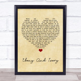 Paul McCartney Ebony And Ivory Vintage Heart Song Lyric Wall Art Print