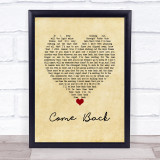 Pearl Jam Come Back Vintage Heart Song Lyric Wall Art Print
