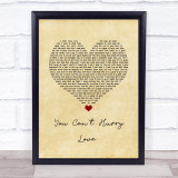 Phil Collins You Can`t Hurry Love Vintage Heart Song Lyric Wall Art Print
