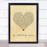 Reba McEntire If I Had Only Known Vintage Heart Song Lyric Wall Art Print