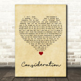 Reef Consideration Vintage Heart Song Lyric Wall Art Print