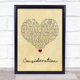 Reef Consideration Vintage Heart Song Lyric Wall Art Print