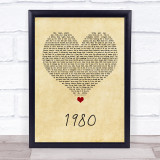 Rehab 1980 Vintage Heart Song Lyric Wall Art Print