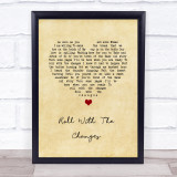 REO Speedwagon Roll With The Changes Vintage Heart Song Lyric Wall Art Print