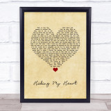 Adele Hiding My Heart Vintage Heart Song Lyric Quote Music Print